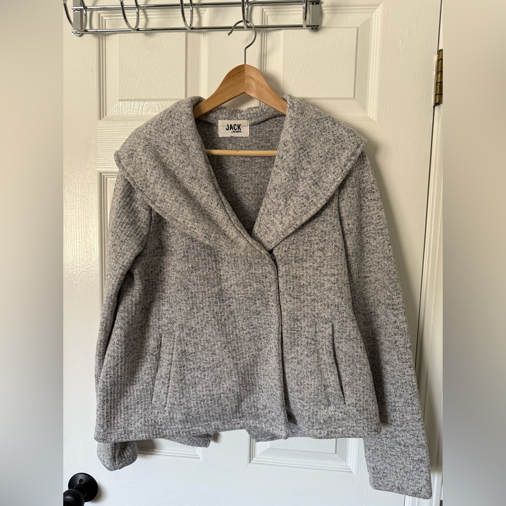 Jack by BB Dakota Women's Heather Gray Sweater Jacket